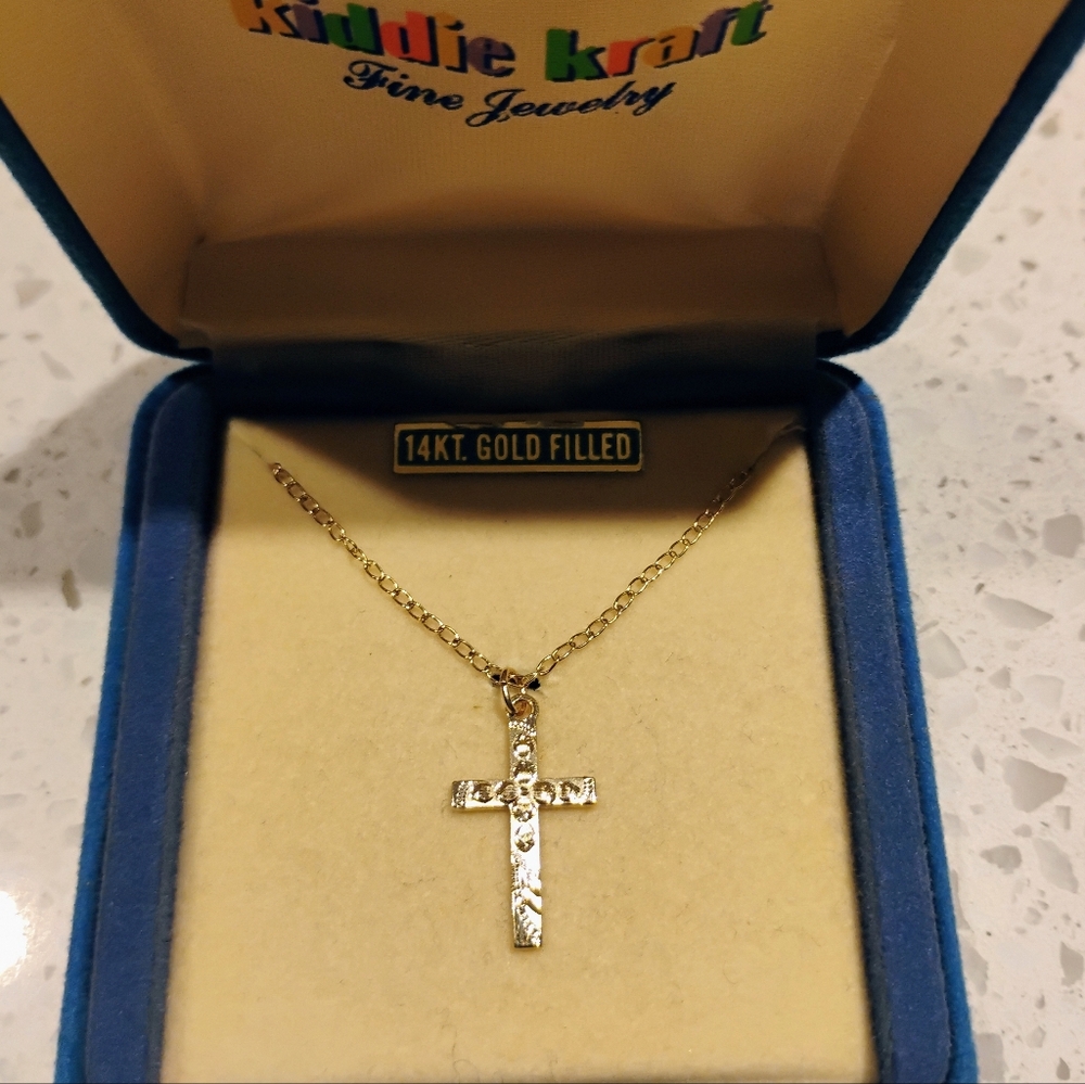 Kiddie Kraft 14KT Gold Filled Child's Cross Pendant Necklace